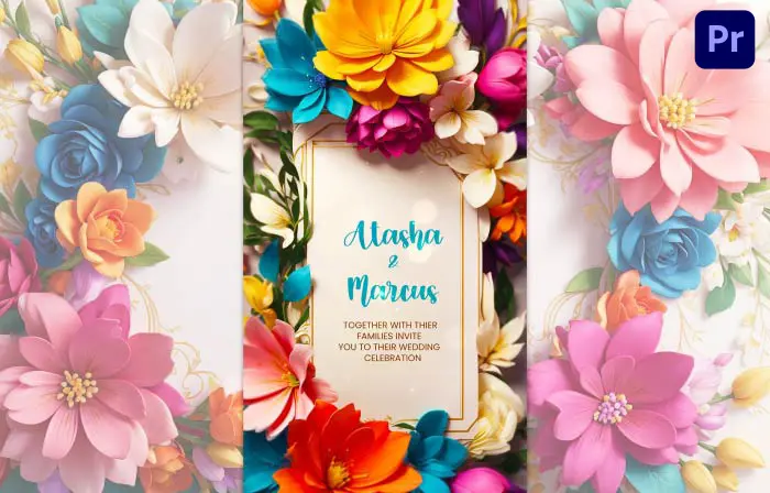 Classy 3D Floral Wedding Invitation Instagram Story